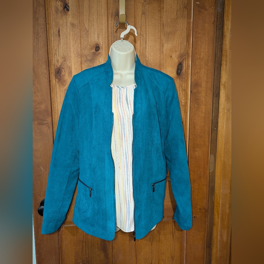 Studioβ Works Blue Blazer Modern Cut Notched Collar